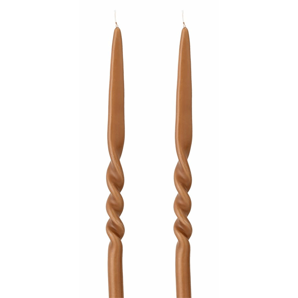 set 2 bougies twist, marron, BLOOMINGVILLE