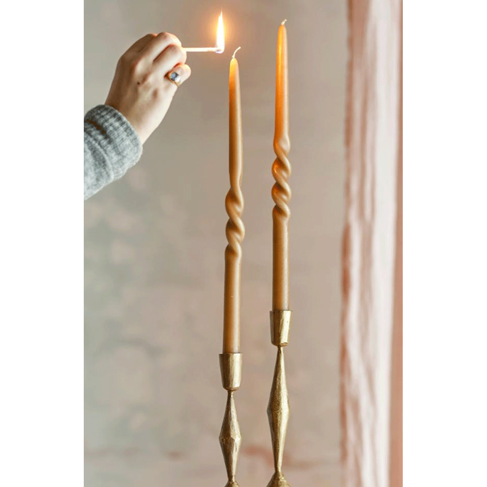 2 bougies twist, marron, BLOOMINGVILLE