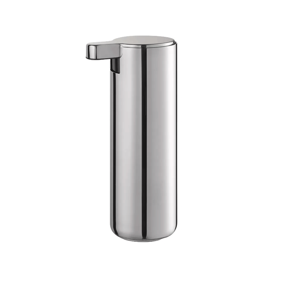 distributeur savin liquide MODO de chez blomus en métal brillant, inox.