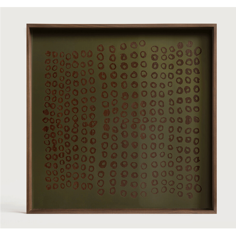Plateau en verre carré, collection second nature de chez ETHNICRAFT