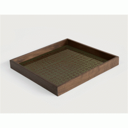 Plateau en verre carré, collection second nature de chez ETHNICRAFT