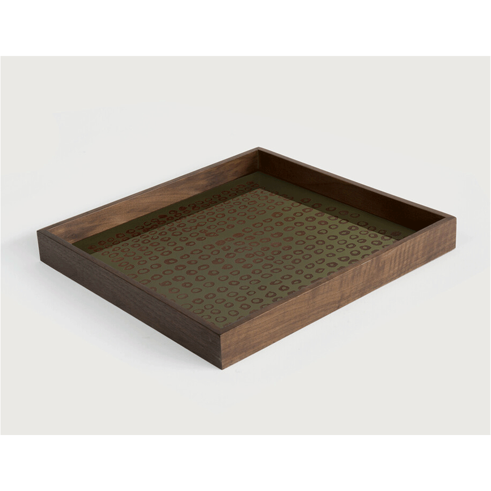 Plateau en verre carré, collection second nature de chez ETHNICRAFT