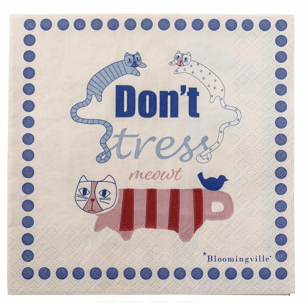 Lot de 20 serviettes en papier Missy de chez BLOOMINGVILLE, 33 X 33 cm.